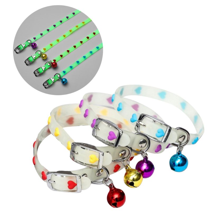 Huisdier Gloeiende Halsbanden Met Bells Glow Nachts Honden Katten Ketting Licht Lichtgevende Hals Ring Accessoires: C 1pc