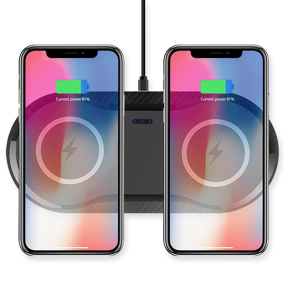 Fdgao carregador sem fio para iwatch, carregador wireless para apple watch 5 4 3 2, iwatch airpods qi, doca de carregamento rápido para iphone 11 pro xs max xr x 8,: Black Dual Phone