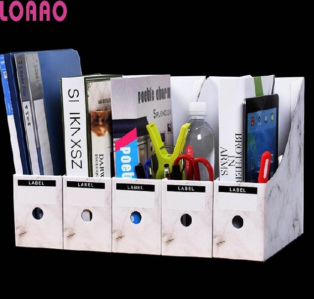 LOAAO Eco-Friendly Cardboard table organizer box office file box holder book storage box Home Storage Organization