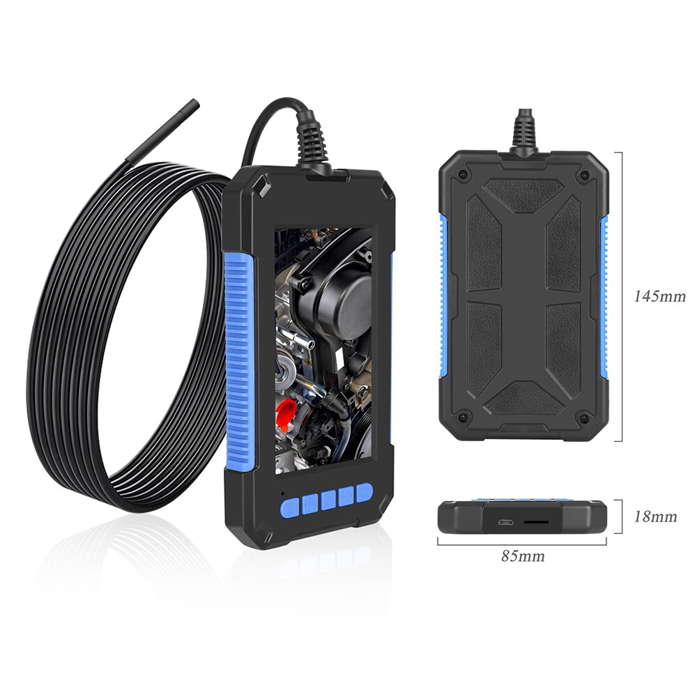 P40 Industrial Endoscope Borescope Inspection Camera 4.3 Inch HD 1080P Display Screen IP67 Waterproof 5.5mm Lens 6pcs LED Light