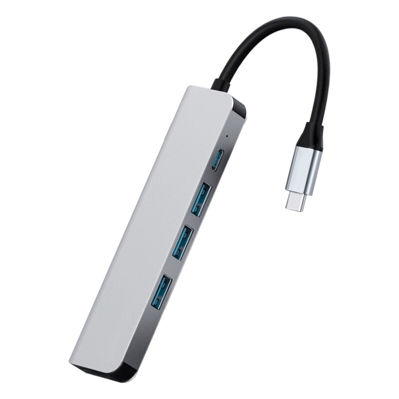 5 in 1 type c usb hub usb 3.0 4k hdmi port adapter højhastigheds pd opladnings dockingstation til kontor pc notebook: Default Title