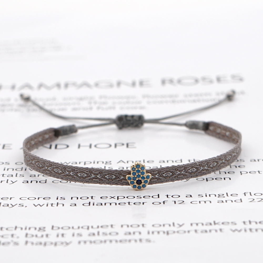 KKBEAD Bracelet tressé à la main strass lettre Bracelets porte-bonheur pour femmes mauvais œil Pulseras bijoux pour amis