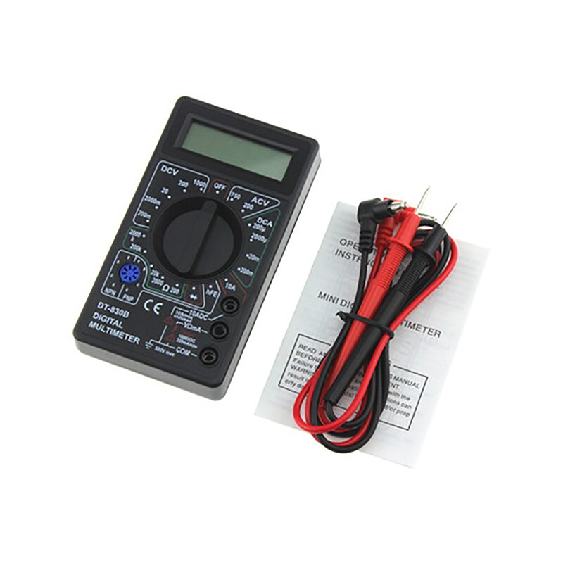 Adms 9cl automatisk digitalt multimeter spændingsstrømstester ac / dc modstand frekvens kapacitans voltmeter: Dt830b mini