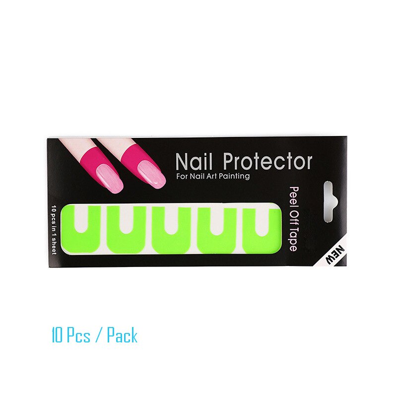 Addfavor 26pc nail gel model stel anti-overflow u form neglelak beskyttelse tape negle kunst maleri hegn ramme negle diy kit: Bbt 106 grøn