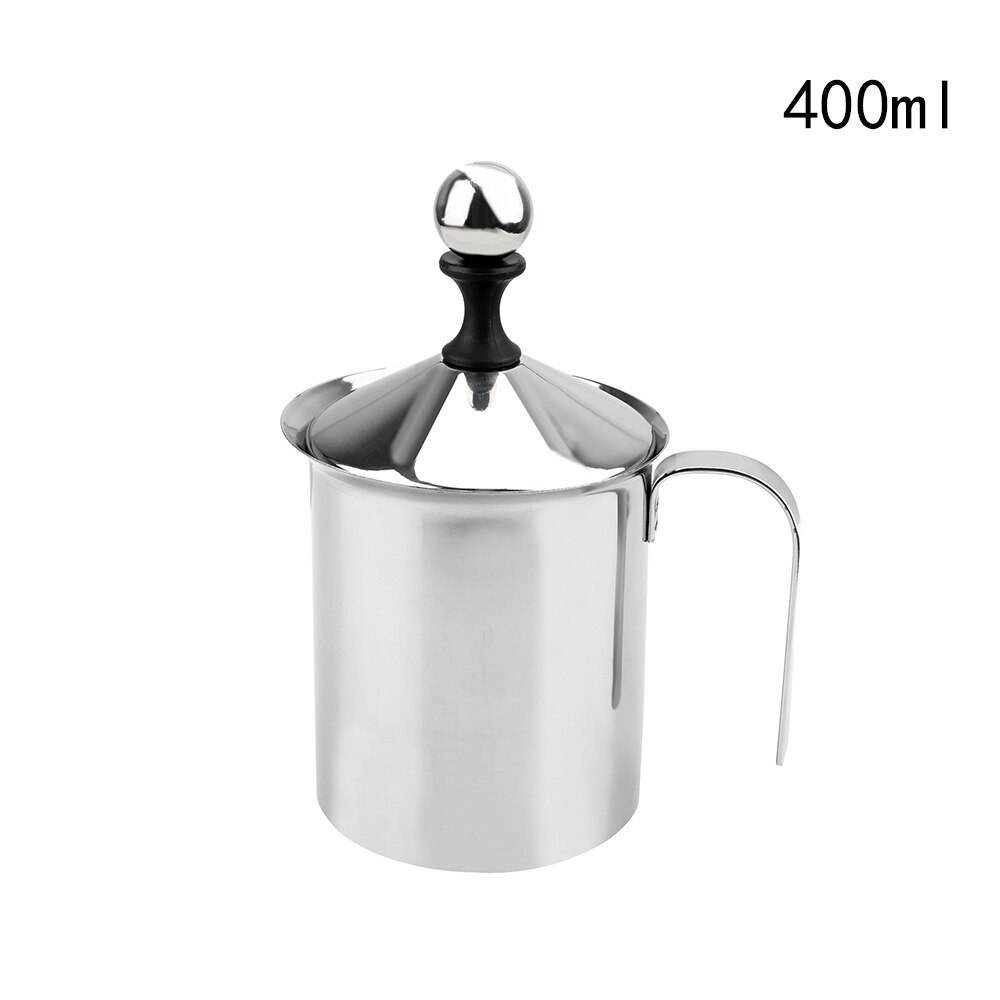 HOOMIN Manuelle Milchaufschäumer Doppel Mesh Milch Creamer 400/800ML Edelstahl Milch Schaum Mesh Kaffee Schäumer Kaffee mixer: 400ML