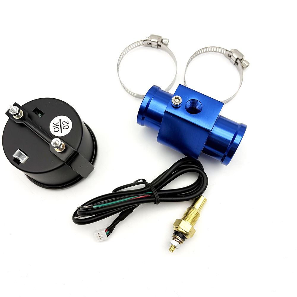 52mm 12V Auto Digital Wassertemperaturanzeige Kit Bunte digitale LCD Wassertemperaturanzeige Verkabelung