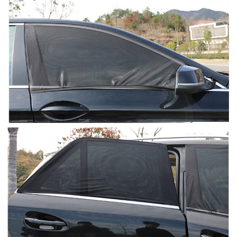 2 stk bilvinduesdæksel solskærm bageste side mesh stof solskærmsskjold uv beskytter vindue solskærm bil universal tilbehør