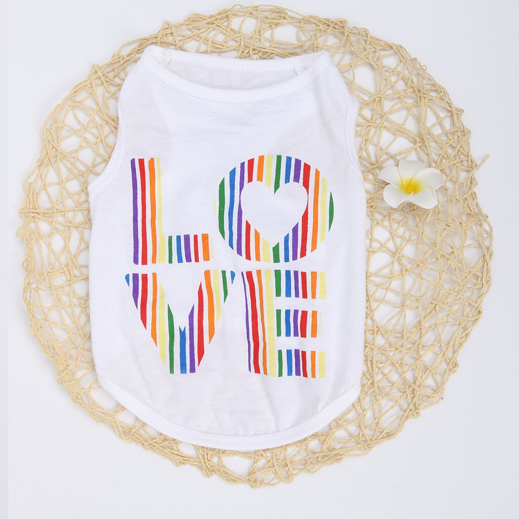 Trendy Punk Hond Kat Puppy Hoodies Pet Zomer Ademend Mode Liefde Vest Hond Kat Dunne Kleding Ropa Para Perro Ropa gato