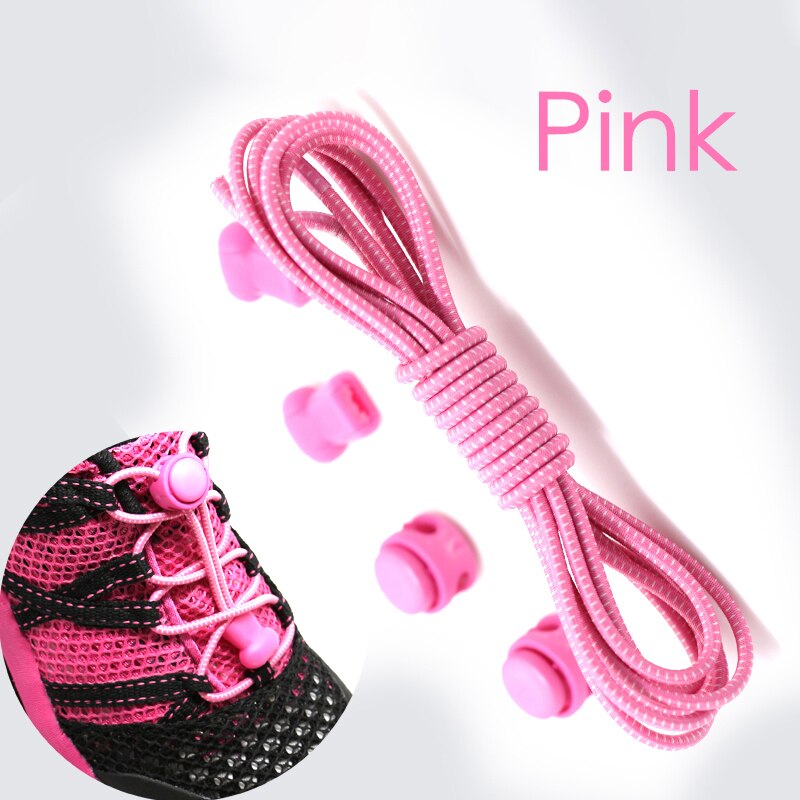 1 para sportowe elastyczne sznurowadła buty bez sznurówek sznurowadła dla dzieci dla dorosłych leniwe sznurowadła akcesoria do obuwia lacety elastique chaussure: Pink