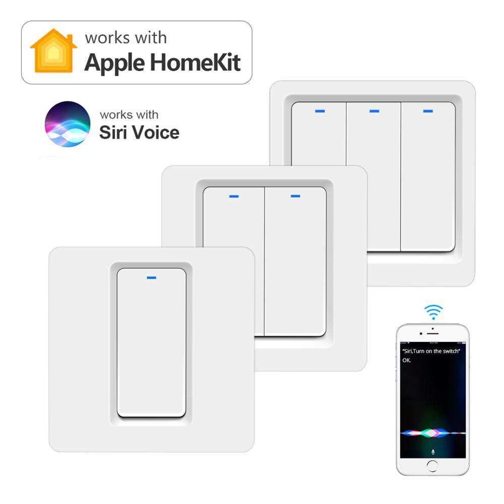 Smart Leven Wifi Switch Remote 1/2/3 Gang Controle Home Led Verlichting Voor Kamer Apple Homekit Neutrale Draad Nodig lamp Slimme Schakelaar