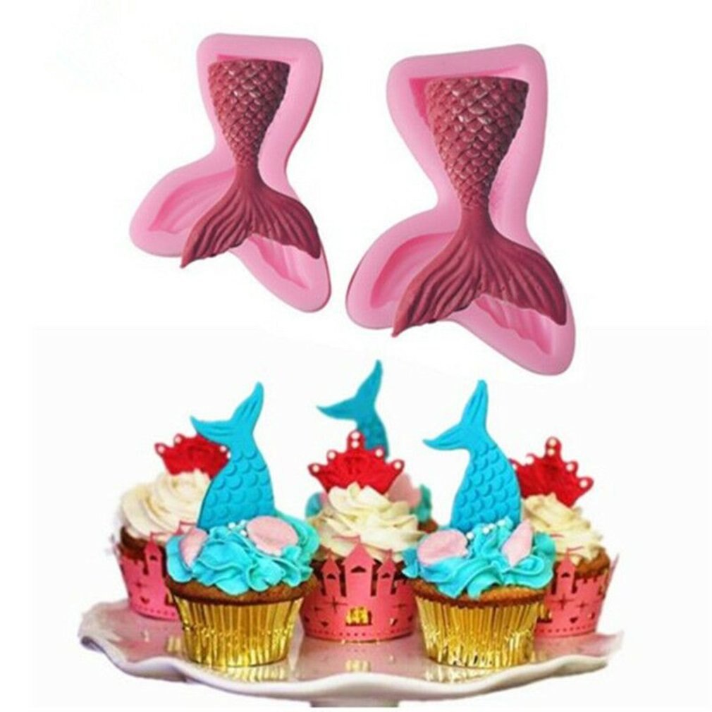 DIY Mermaid Tail Silicone Mold Fondant Cake Mold Cupcake Decorating Tools Kitchen Baking Gum Paste Chocolate Candy Molds