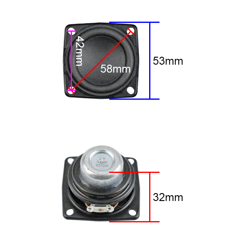 2 -zoll 53mm breitbandlautsprecher, frequenzgang, neodym, 4 ohm , 20mm 12w schwingspulen für ladung 3