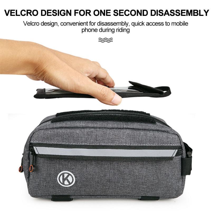 Nylon Reflecterende Effect Bike Driehoek Frame Voor Tube Frame Bag Telefoon Waterdichte Bike Fiets Bag Fiets Tassen TXTB1