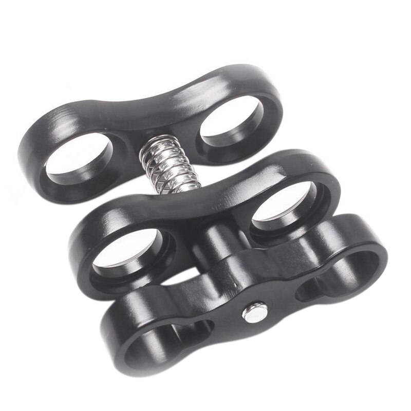 2 Pcs Aluminum CNC 1 Inch Ball Butterfly Clip Diving Lights Arm Connected Accessories 360 Degree Clip Adapter Bracket Holder, 6.