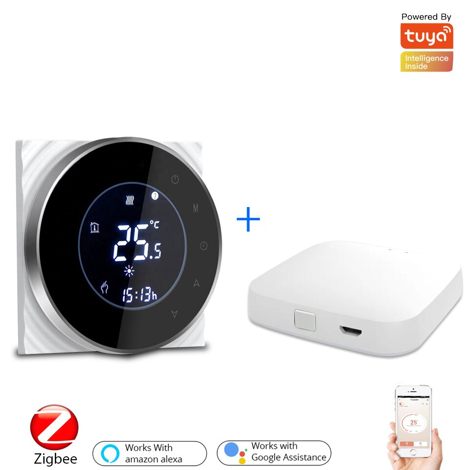 ZigBee Clever Thermostat Temperatur Regler Hub Erforderlich Wasser/Elektrische Boden Heizung Wasser/Gas Kessel Mit Alexa Google Hause