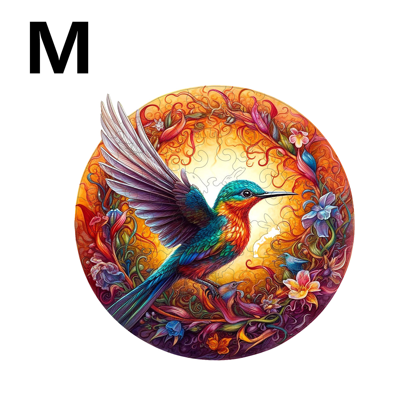Unique Round Peacock Pattern Wooden Puzzle,Irregular Animal Shapes Jigsaw Puzzle,, The for Halloween, Christmas, Birthday: Blue