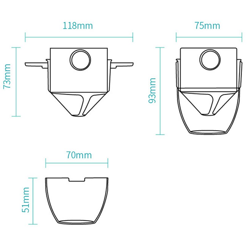 Kaffe filter med kopp bærbar drypp kaffe te holder trakt kurver gjenbrukbar te infusjon og stativ kaffe drypper
