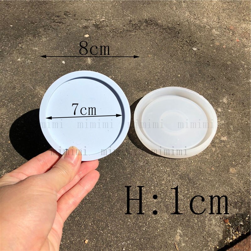Silicone Oval Tray Mold for Concrete Coaster Jesmonite Mold Concrete Round Tray Mold Candle Tray: F-Thin mold