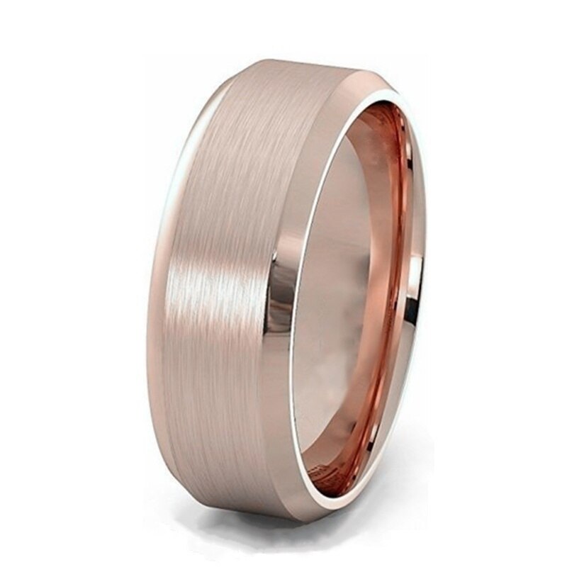 Romantic Rose-gold Couple Rings Stainless Steel Men Ring Vintage Geometric Zircon Rhinestones Rings Set Wedding