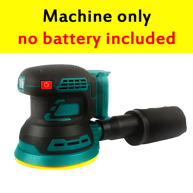 Cordless Random Orbit Sander Lithium-Ion Polishing Machine Variable Speed Sander 125mm For Makita 18V Battery No Battery: Default Title