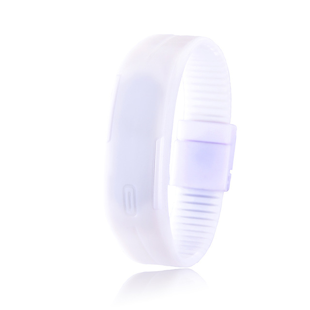 Charmant Horloges Unisex Trendy Vrouwen Siliconen Snoep Kleur Led Sport Armband Touch Digitale Horloge Voor Kinderen: white
