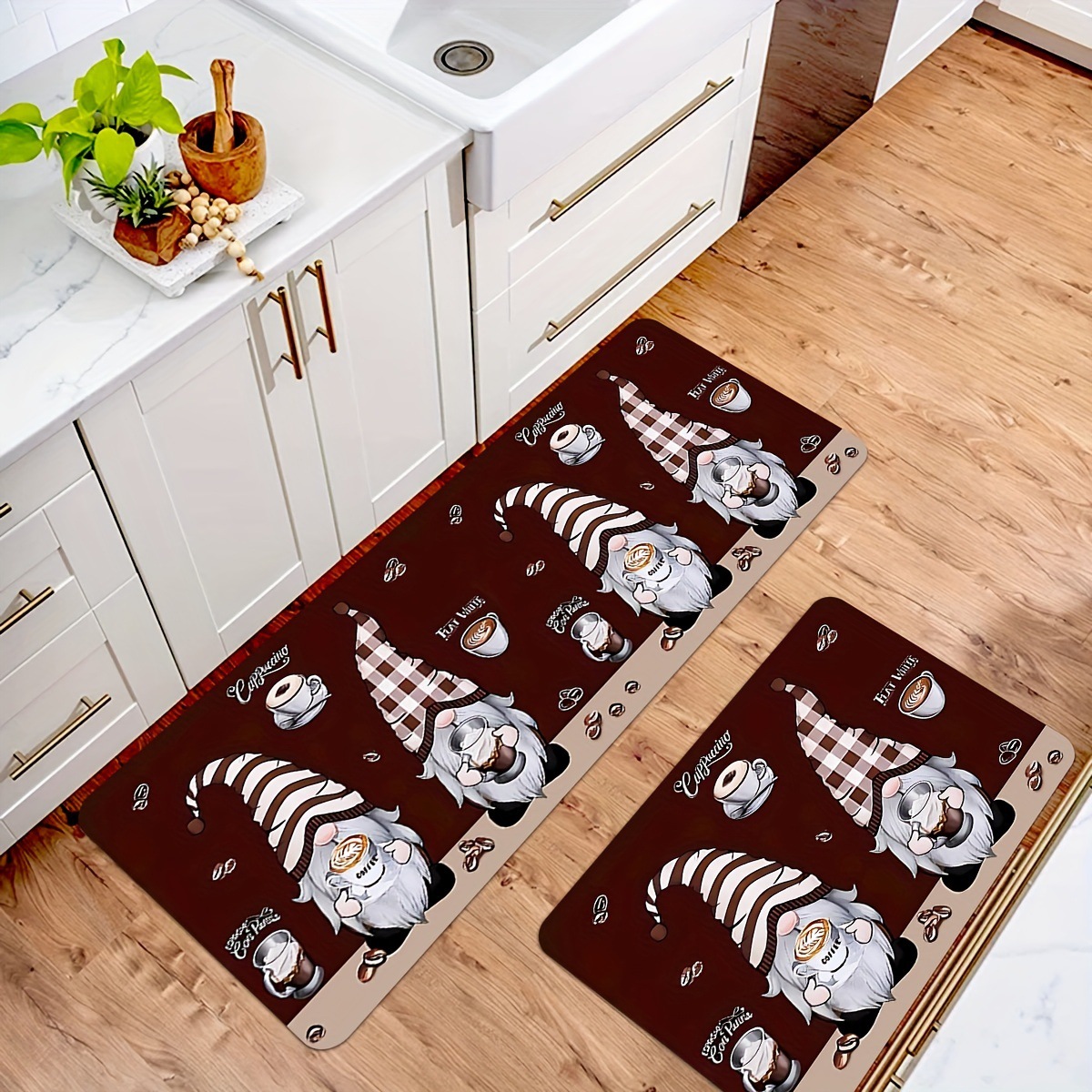 VIKAMA-alfombra de cocina de terciopelo de cristal nórdico, alfombra antideslizante y resistente a la suciedad, alfombra larga absorbente de aceite
