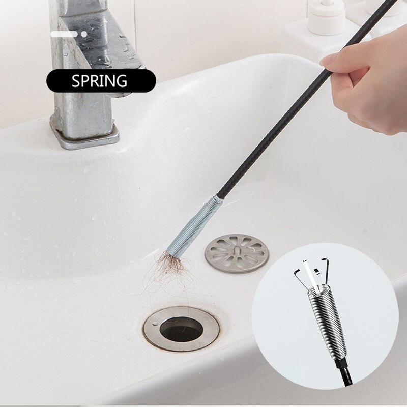 160cm Spring Pipe Dredging Tool Flexible Grabber Pickup Snake Cable Aid Grab Drain Auger Unclog Hair Drains Sink Bathroom Tools