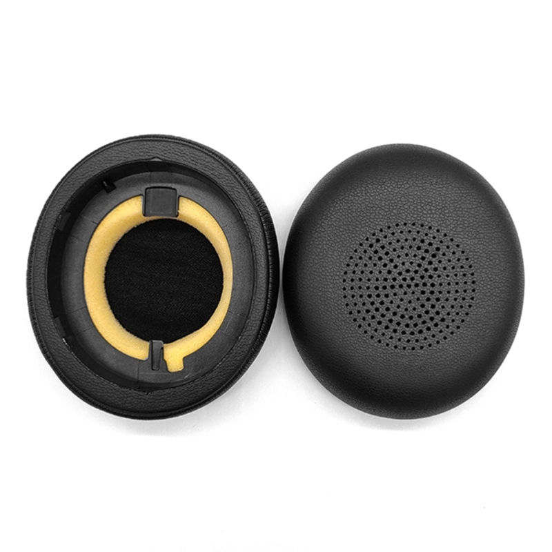 Almohadillas de cuero Premium para JABRA ELITE 45H Evolve2 65 almohadillas de cojín para auriculares QX2A: Negro
