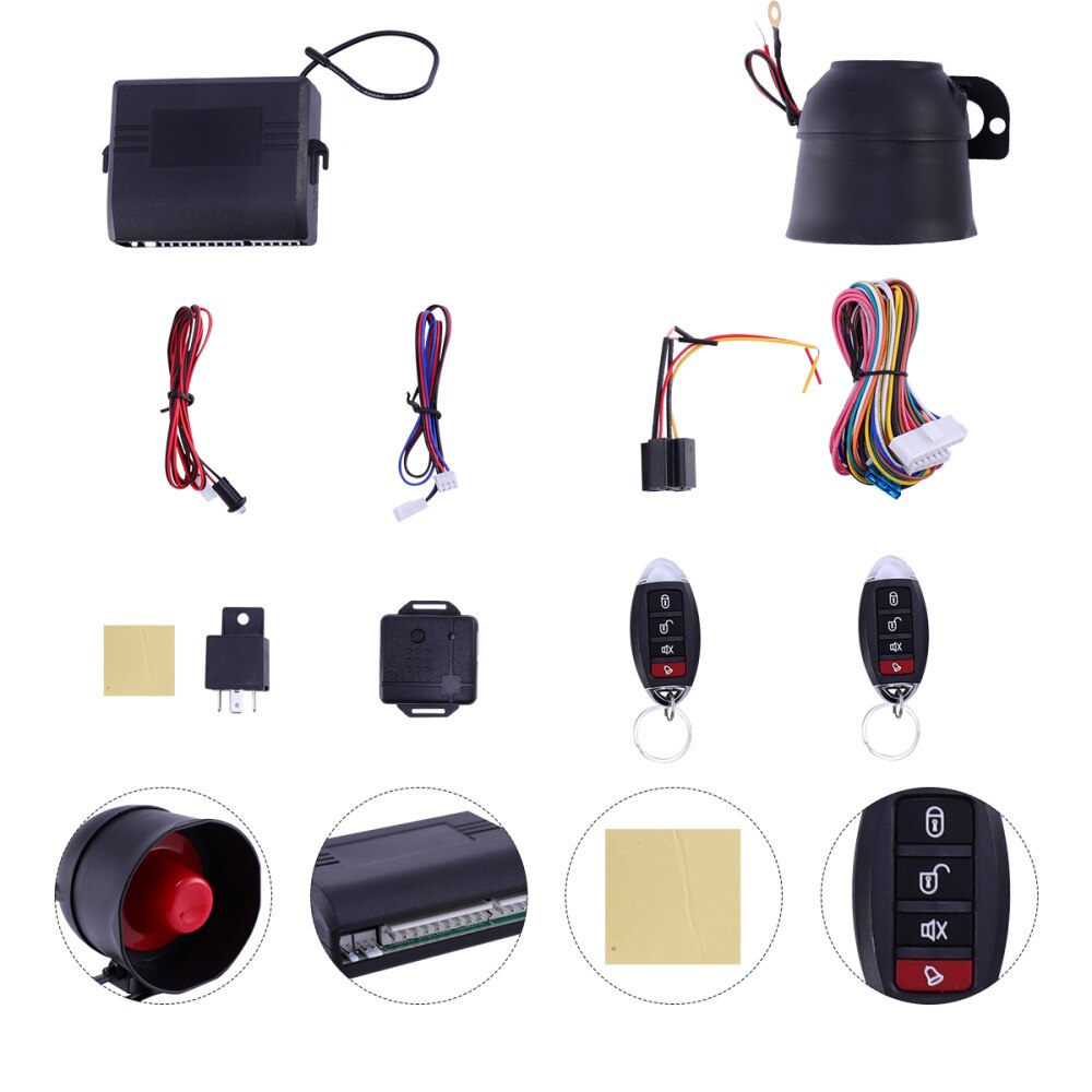 1 Set Auto Alarm Systeem One-Way Anti Diefstal Afstandsbediening Beveiligingssysteem Anti-inbraak Lock Voor Voertuig