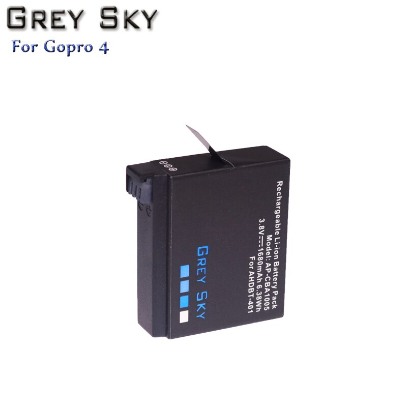 4 Uds. Batería AHDBT-401 de 1680mAh para Gopro Hero 4 batería AHDBT401 go pro 4 + cargador USB LED de 3 puertos para cámara GoPro Hero4 HERO4
