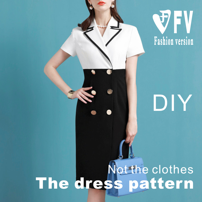 Cutting pattern style temperament dress garment structure drawing BLQ-482