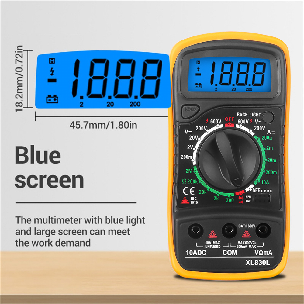 Digital Multimeter AC/DC Voltage Tester Electrical Ohm Voltage Test Meter Profesional Analog Auto Range Multimetro