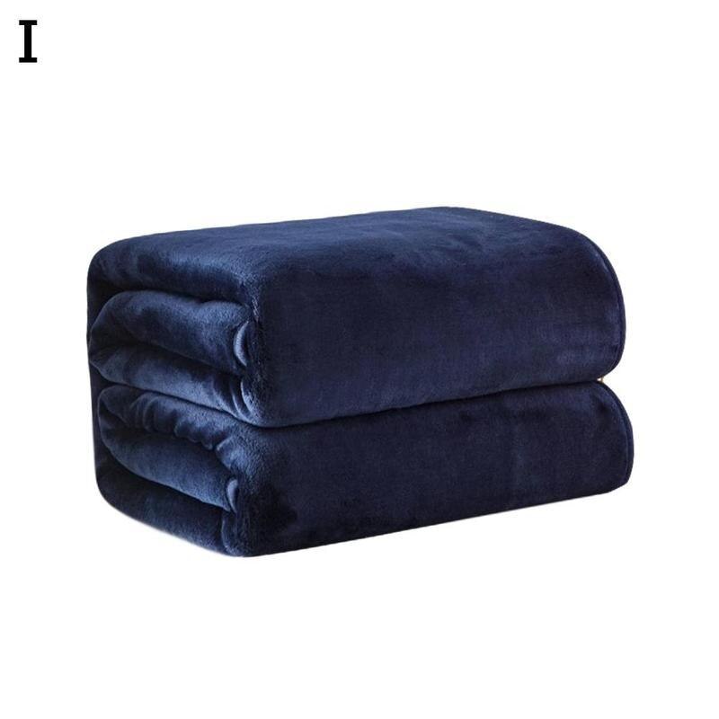 Couleur unie hiver floue flanelle couverture moelleux couvre-lit en peluche couvertures doux bleu couverture canapé corail pour lits polaire Bl S5V5: I