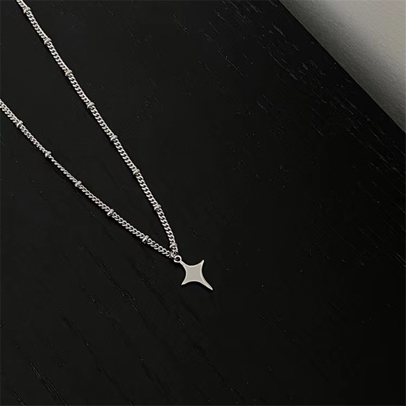 Kpop Goth – collier chaîne avec pendentif étoile couleur argent pour femmes et hommes, Egirl Y2K Cool EMO Punk, bijoux esthétiques Grunge,