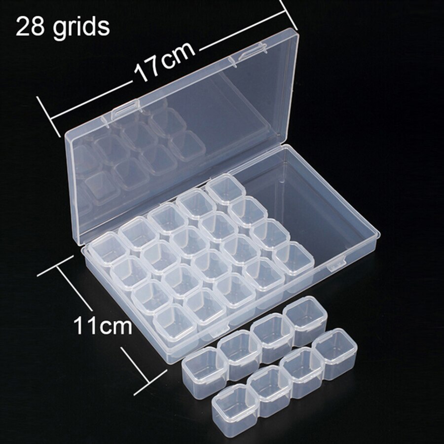8/28 Slots Adjustable Plastic Storage Box Storage Box Case For Jewelry Diamond Embroidery Craft Bead Pill Holder StorageTool DM1: 28 box