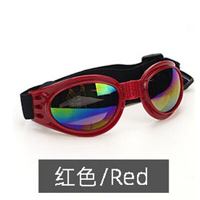 Pet Dog Goggle Vouwen Zonnebril Uv-bescherming Maat Verstelbare Zon Beschermen Bril: SCARLET