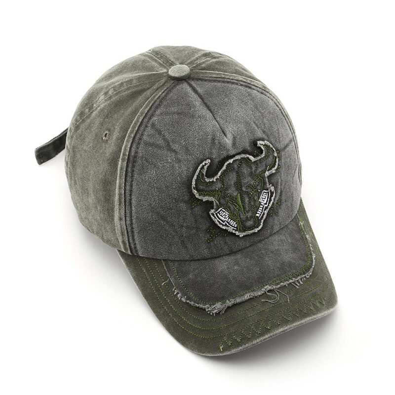 Casquette de Baseball avec tête de taureau brodée pour hommes et femmes, chapeau rétro de rue américaine, en coton délavé, pour papa, pour l&#39;extérieur, Hip Hop, à rabat, pour le soleil
