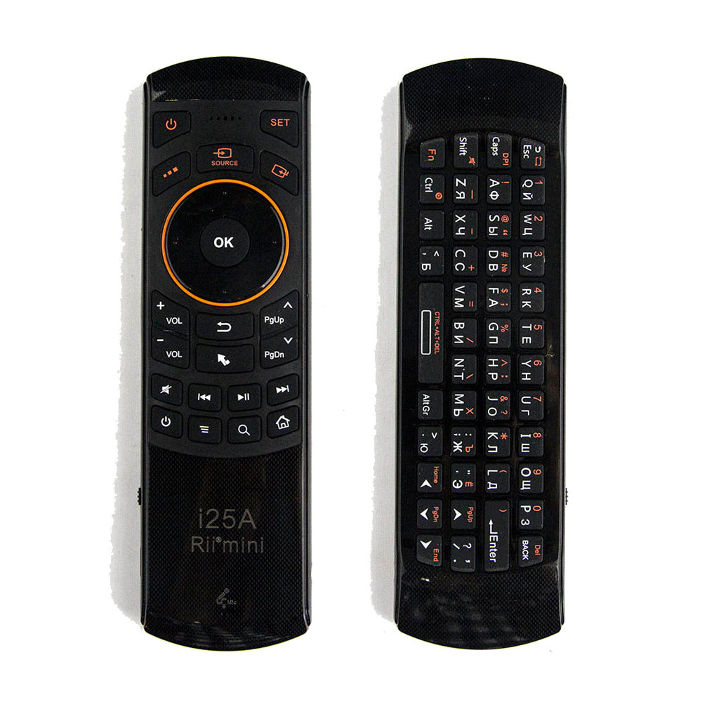 2.4Ghz Wireless Fly Air mouse Remote Control Rii i25A Russian/English Keyboard Mini with IR Learning function for Android TV Box