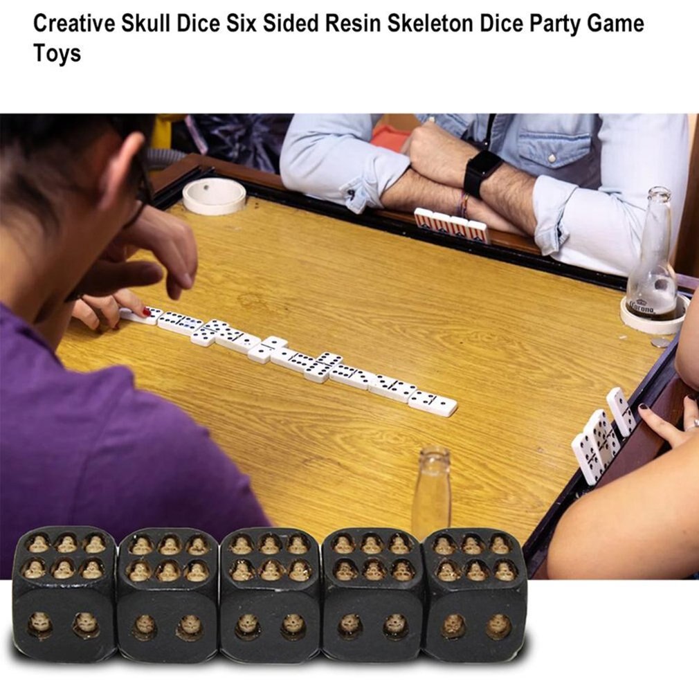 Skull Bones Dice Zes Zijdige Skelet Dobbelstenen Club Pub Party Game Speelgoed Hars Dobbelstenen Voor Kinderen Volwassenen