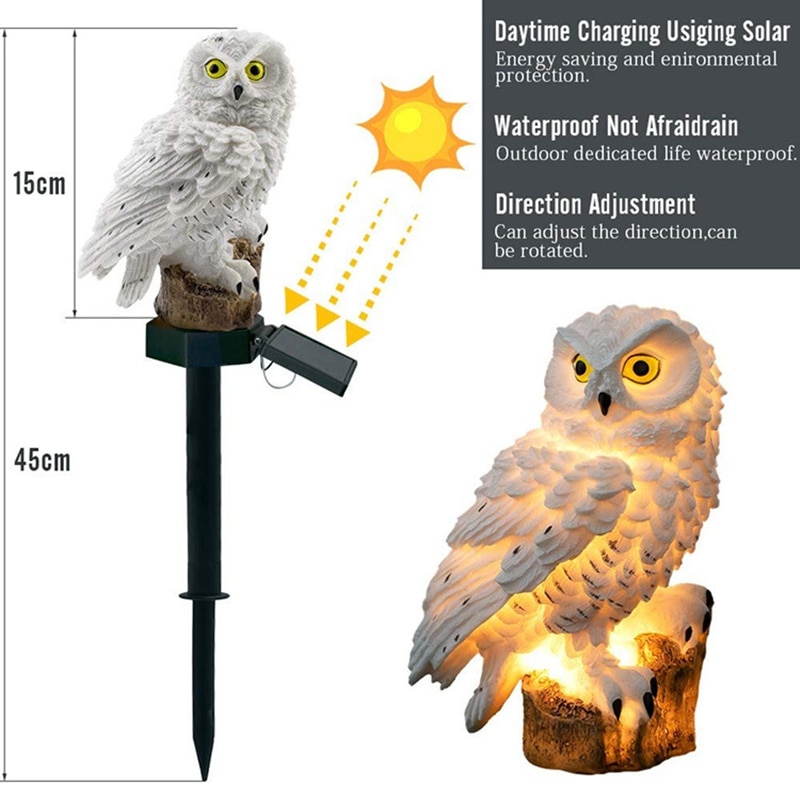 Solar Power Led Garden Light Outdoor Waterproof Energy Panel Lamp Solar Owl Shape Lights Path Yard Decoration