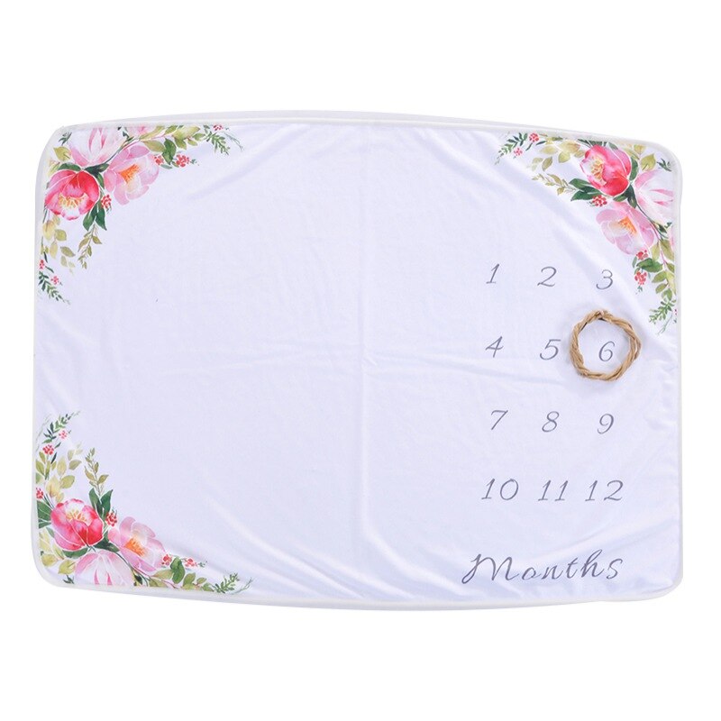 Kocyk dziecięcy noworodka przewijać wózek pościel zawinąć zdjęcie tło miesięczny wzrost cyfry w stylu kreskówki fotografia rekwizyty