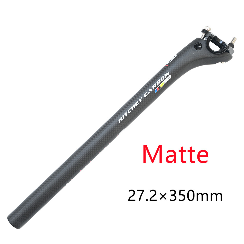Tija de sillín de carbono 27,2/30,8/31,6mm mate/brillo 3k fibra de carbono MTB/bicicletas de carretera tija de sillín de fibra de carbono tubo de asiento ligero 350/400mm: Blanco