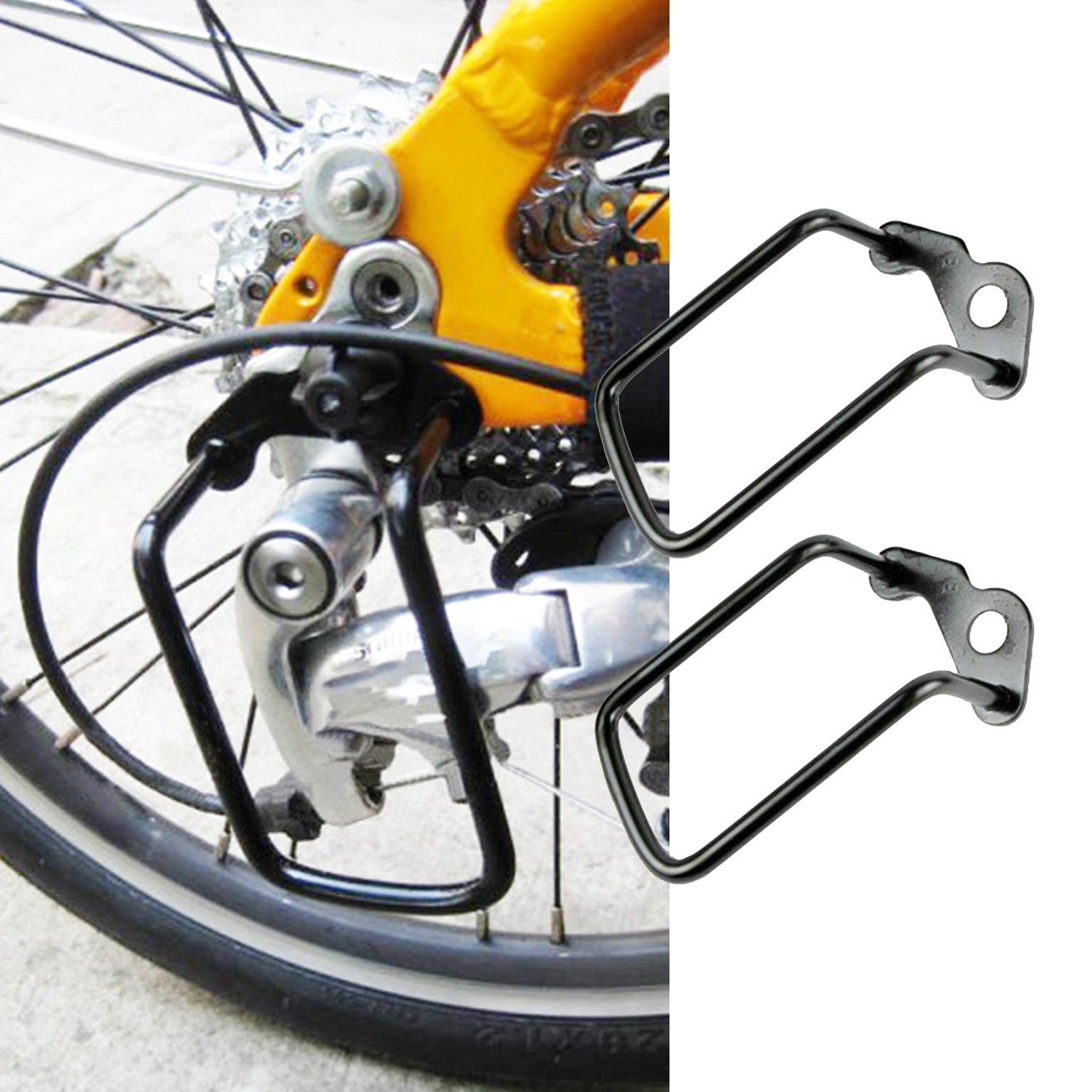 Bicycle Chain Gear Protector Back Rear Derailleur Guard Cycling Mountain Road Bike MTB Gear Steel Iron Protect Rack