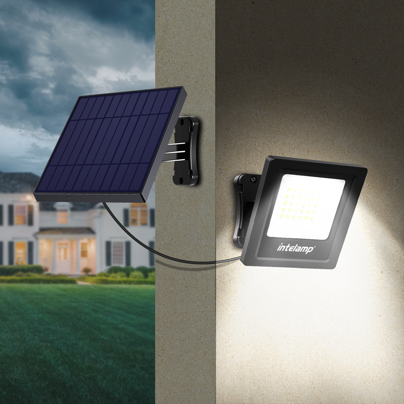 Intelamp Outdoor LED Spotlight Solar Street Wall Beveiligingsverlichting IP65 Waterdichte externe zonnelamp voor gangen Tuinveranda: Cold White