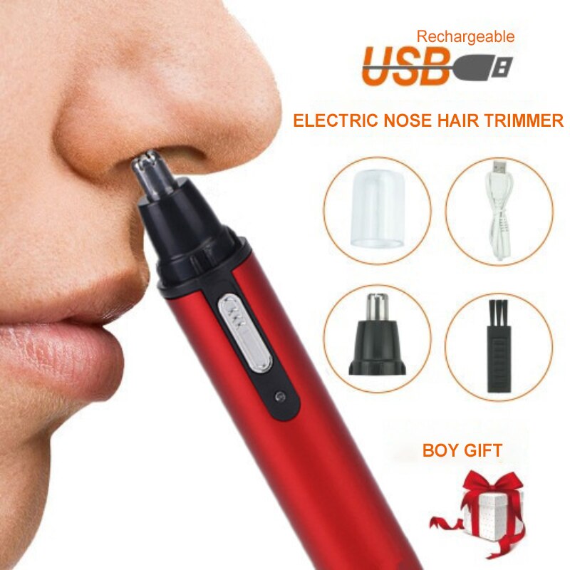 Tondeuse à cheveux électrique Portable pour hommes et femmes, chargeur USB, rasoir à lame lavable efficace pour la maison: Red