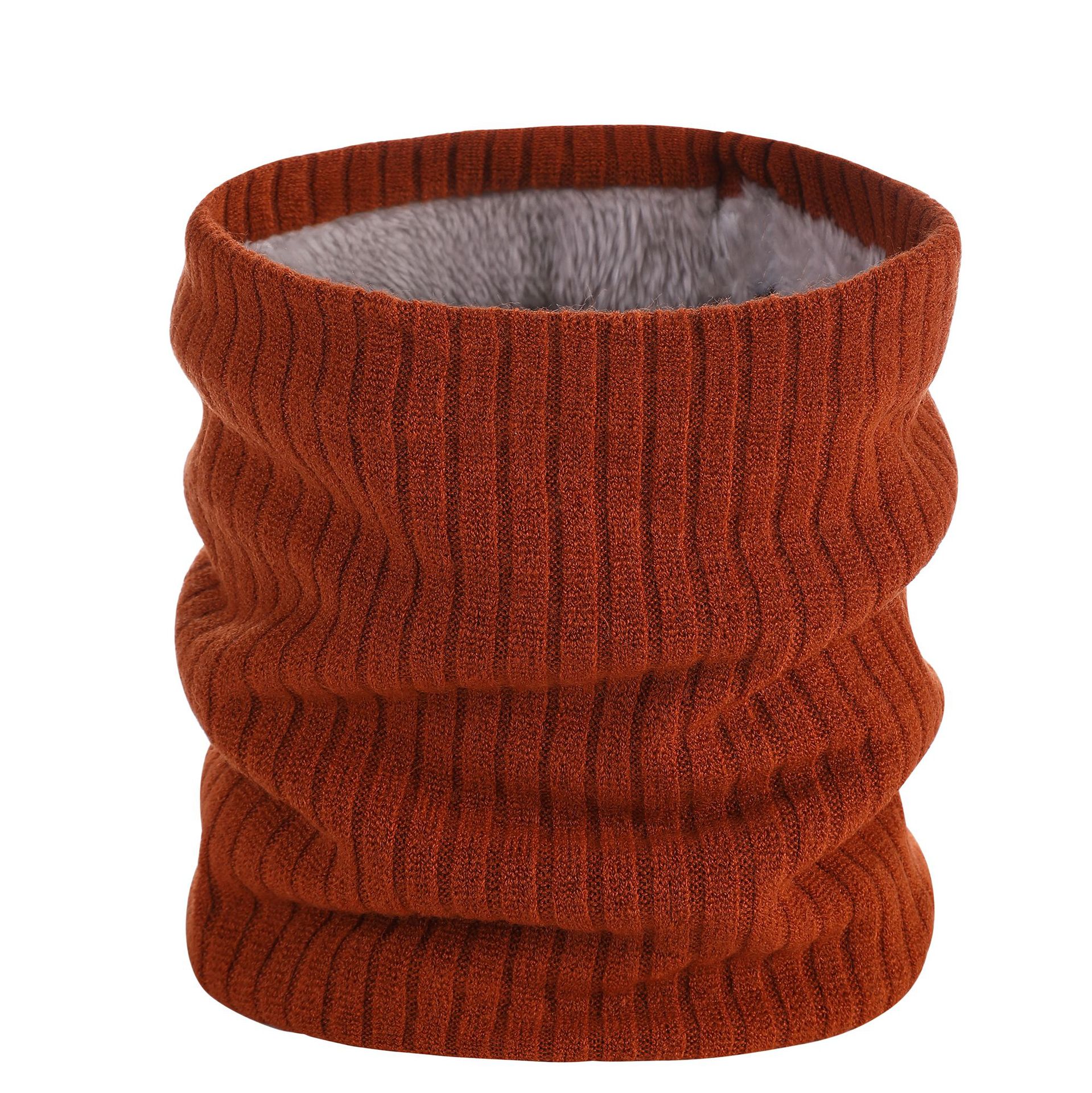 Winter Knitted Plush Thick Neck Scarf Women Men Cashmer-Like Collar Warm Rings Scarves Outdoor Sport Men Collar Infinity Snood: Orange