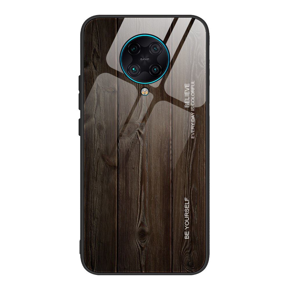 For Xiaomi Poco X3 Case Tempered Glass Wood Grain Protective Cover For Xiaomi Poco X 3 poco x 3 Funda: 01