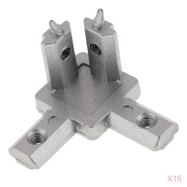 16pcs Aluminum Profile Series T-slot 3-way 90 Deg Corner Connector