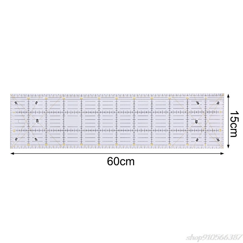 Ferramenta de corte régua para bordar retalhos, 30/45/60cm, espessura transparente, faça você mesmo o21 20: 60CM