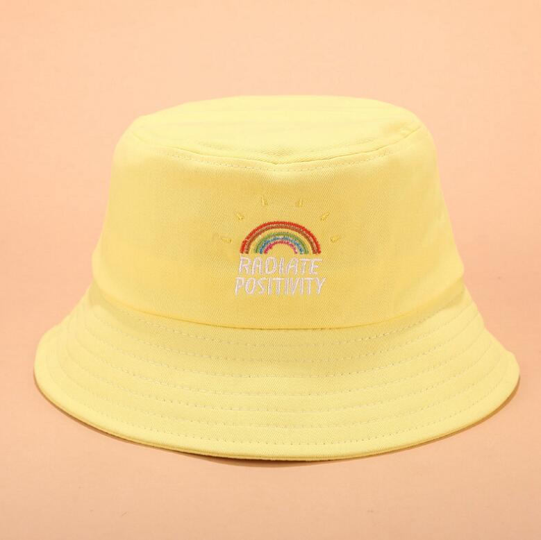 Sommer kvinder solcreme unisex foldbar spand hat: Gul